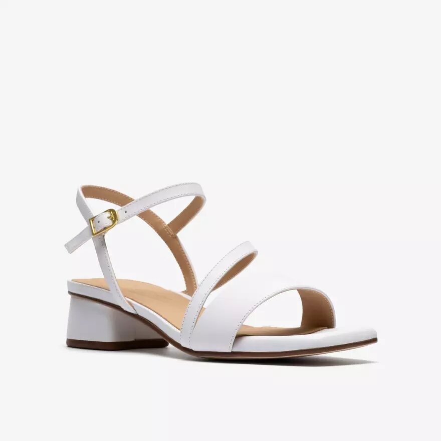 Womens Serina35 Strap White Leather Strappy Sandals Womens Serina35 Strap White Leather Strappy Sandals