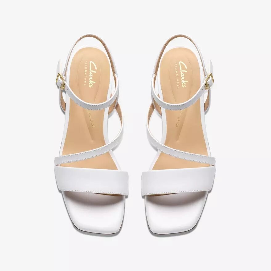 Womens Serina35 Strap White Leather Strappy Sandals Womens Serina35 Strap White Leather Strappy Sandals