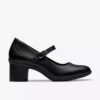 Womens Shaya Jane Black Leather Mary Janes