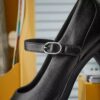 Womens Shaya Jane Black Leather Mary Janes