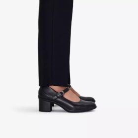 Womens Shaya Jane Black Leather Mary Janes