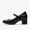 Womens Shaya Jane Black Leather Mary Janes