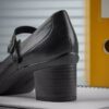 Womens Shaya Jane Black Leather Mary Janes