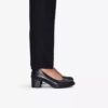 Womens Shaya Poppy Black Leather Pumps
