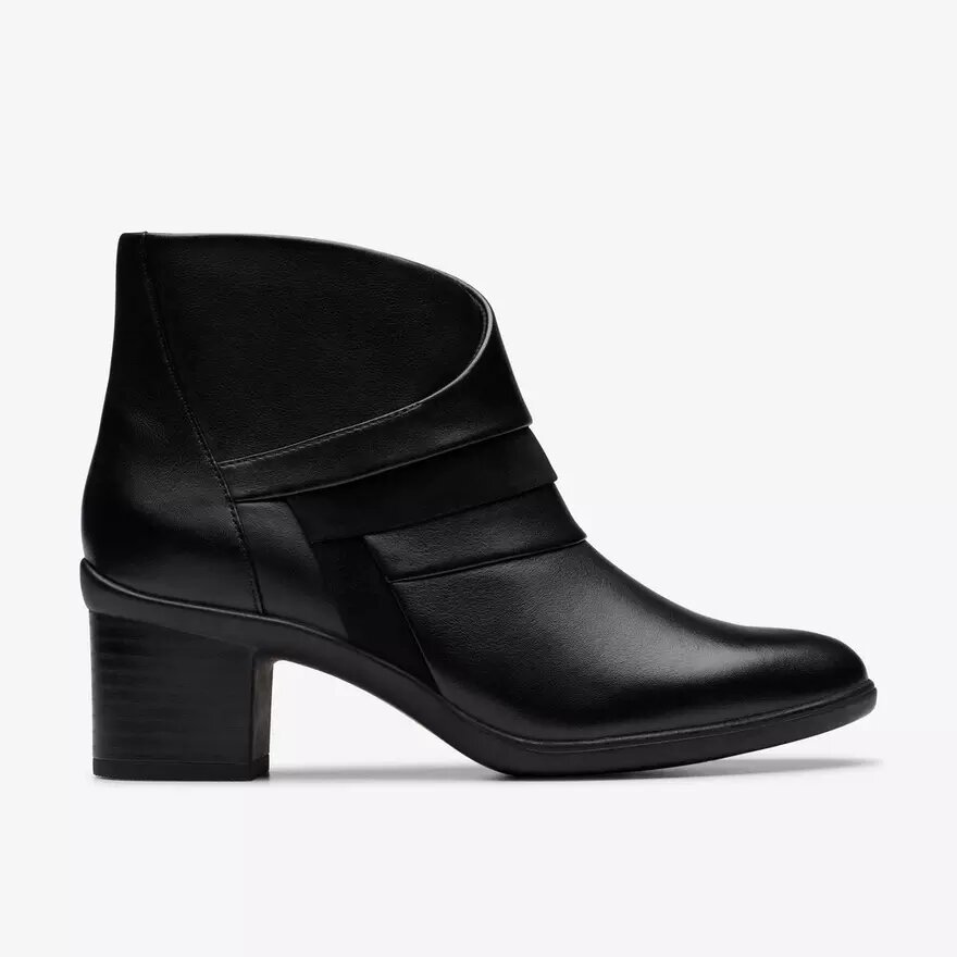 Womens Shaya Sky Black Leather Ankle Boots Womens Shaya Sky Black Leather Ankle Boots