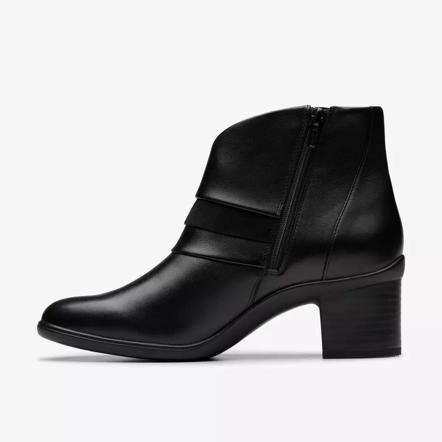 Womens Shaya Sky Black Leather Ankle Boots Womens Shaya Sky Black Leather Ankle Boots