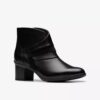 Womens Shaya Sky Black Leather Ankle Boots Womens Shaya Sky Black Leather Ankle Boots