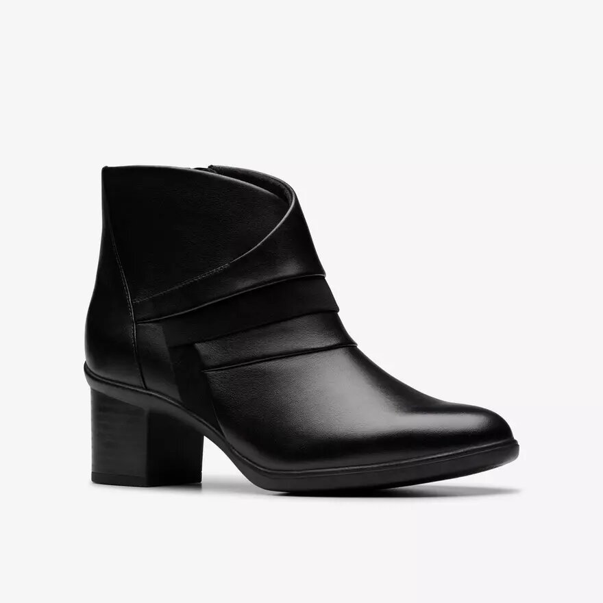 Womens Shaya Sky Black Leather Ankle Boots Womens Shaya Sky Black Leather Ankle Boots