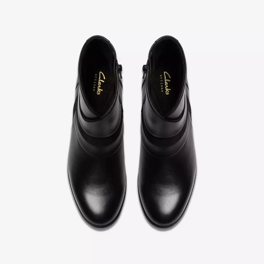 Womens Shaya Sky Black Leather Ankle Boots Womens Shaya Sky Black Leather Ankle Boots