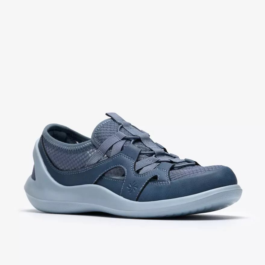 Womens Solevana Step Blue Grey Slip-Ons Womens Solevana Step Blue Grey Slip-Ons