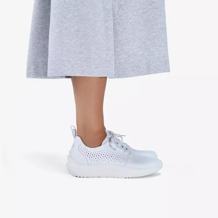 Womens Solevana Style White Leather Sneakers Womens Solevana Style White Leather Sneakers