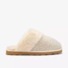 Womens Stockinette Khaki Slippers