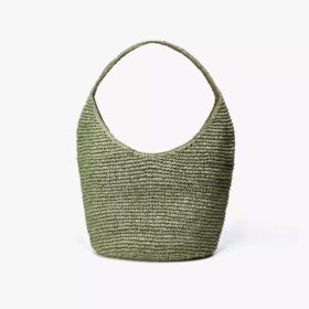 Womens Talia Straw Green Tote Bag
