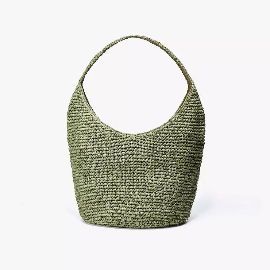 Womens Talia Straw Green Tote Bag Womens Talia Straw Green Tote Bag