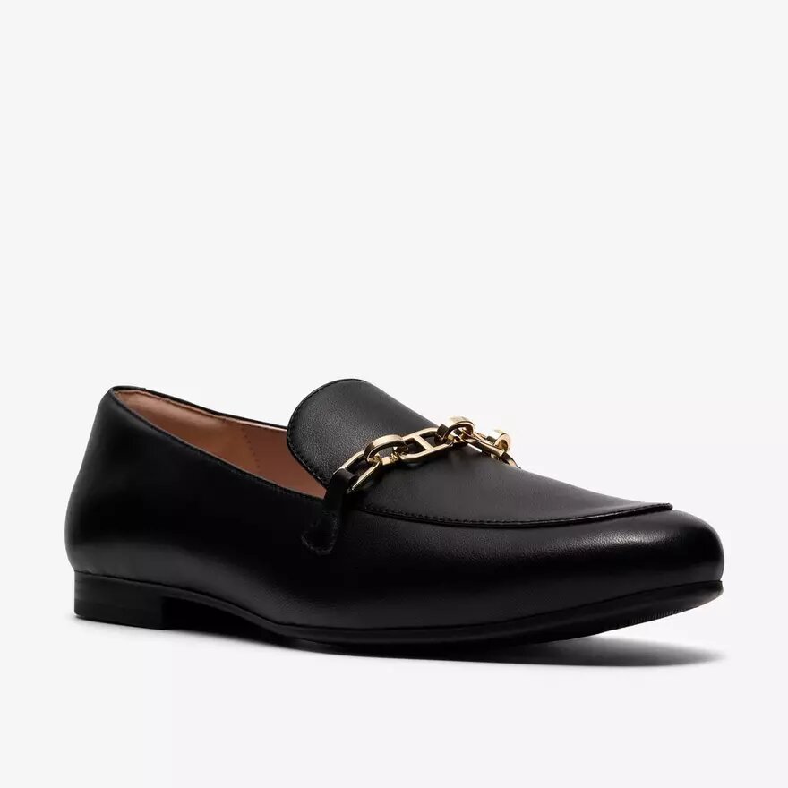Womens Tamna Iris Black Leather Loafer Womens Tamna Iris Black Leather Loafer