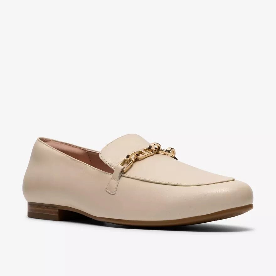 Womens Tamna Iris White Leather Loafer Womens Tamna Iris White Leather Loafer