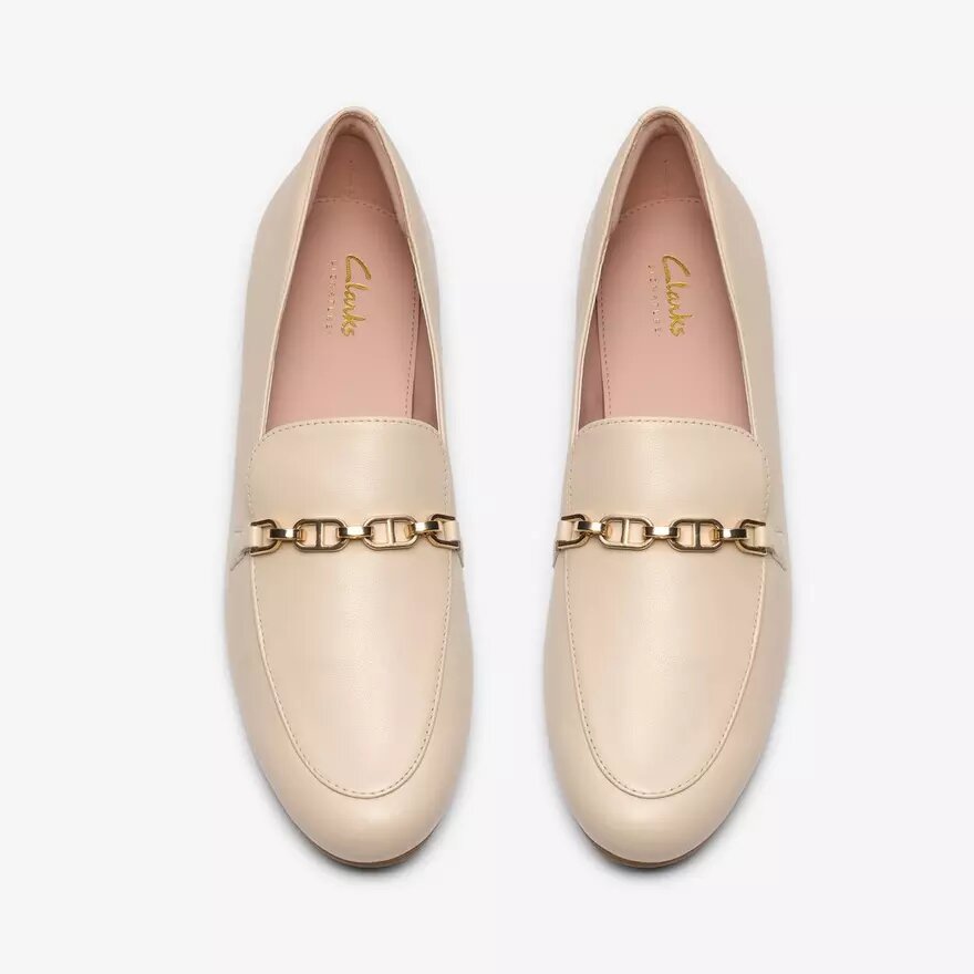 Womens Tamna Iris White Leather Loafer Womens Tamna Iris White Leather Loafer