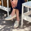 Womens Tamna Iris White Leather Loafer Womens Tamna Iris White Leather Loafer