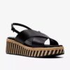 Womens Tessiah Cross2 Black Interest Wedges