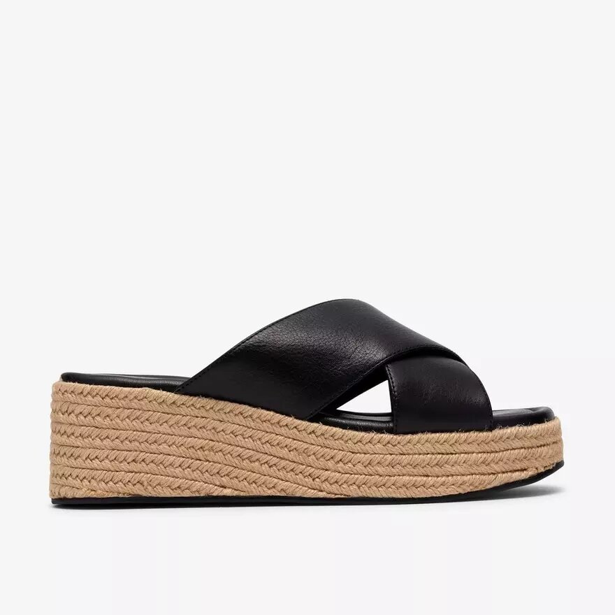 Womens Tessiah Mule 2 Black Leather Wedges Womens Tessiah Mule 2 Black Leather Wedges
