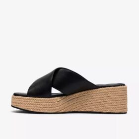 Womens Tessiah Mule 2 Black Leather Wedges