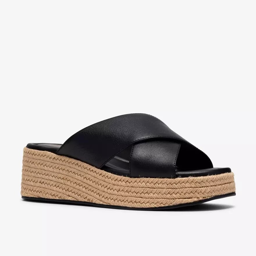 Womens Tessiah Mule 2 Black Leather Wedges Womens Tessiah Mule 2 Black Leather Wedges