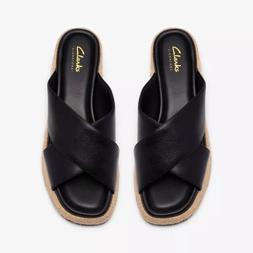 Womens Tessiah Mule 2 Black Leather Wedges Womens Tessiah Mule 2 Black Leather Wedges