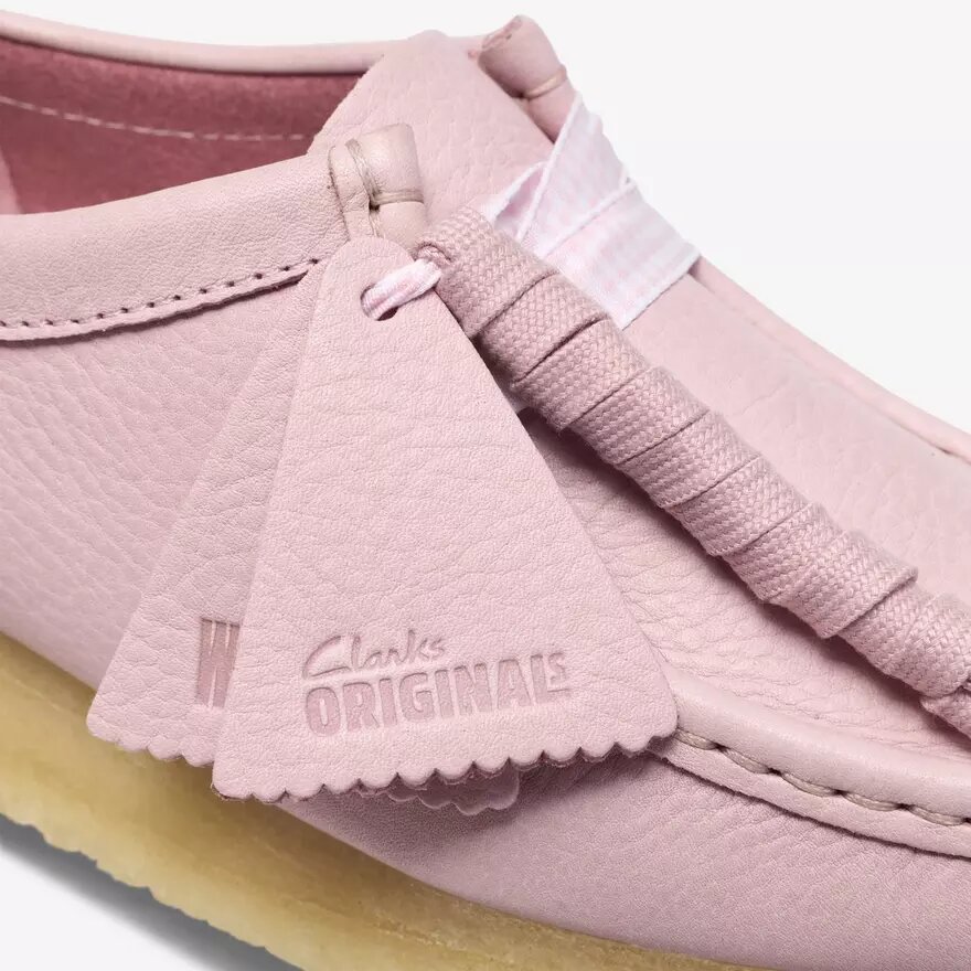 Womens Wallabee Baby Pink Leather Wallabees Womens Wallabee Baby Pink Leather Wallabees