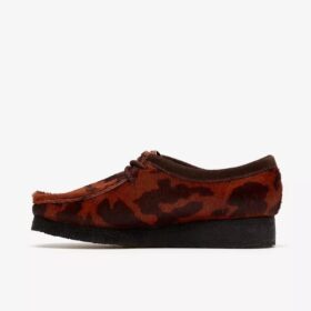 Womens Wallabee. Brown Cow Print Wallabees