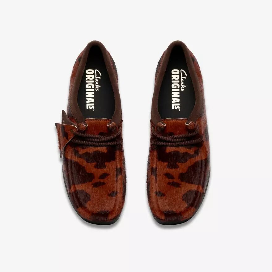 Womens Wallabee. Brown Cow Print Wallabees Womens Wallabee. Brown Cow Print Wallabees
