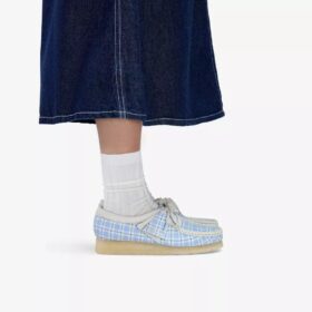 Womens Wallabee Gingham Blue Check