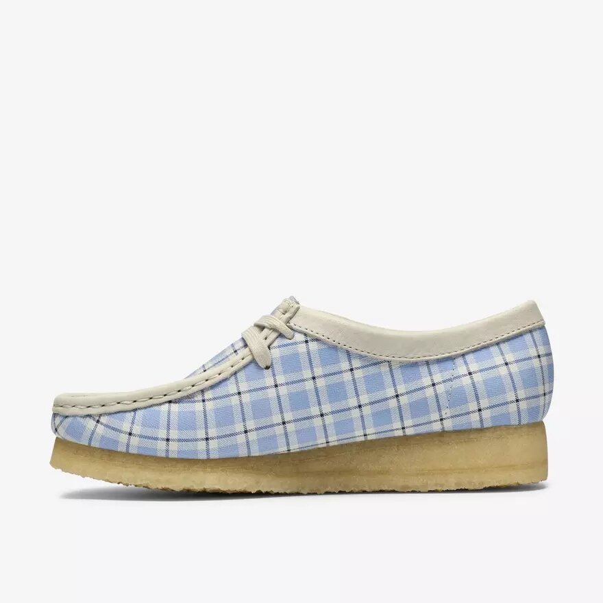 Womens Wallabee Gingham Blue Check Womens Wallabee Gingham Blue Check