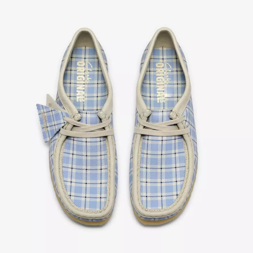 Womens Wallabee Gingham Blue Check Womens Wallabee Gingham Blue Check
