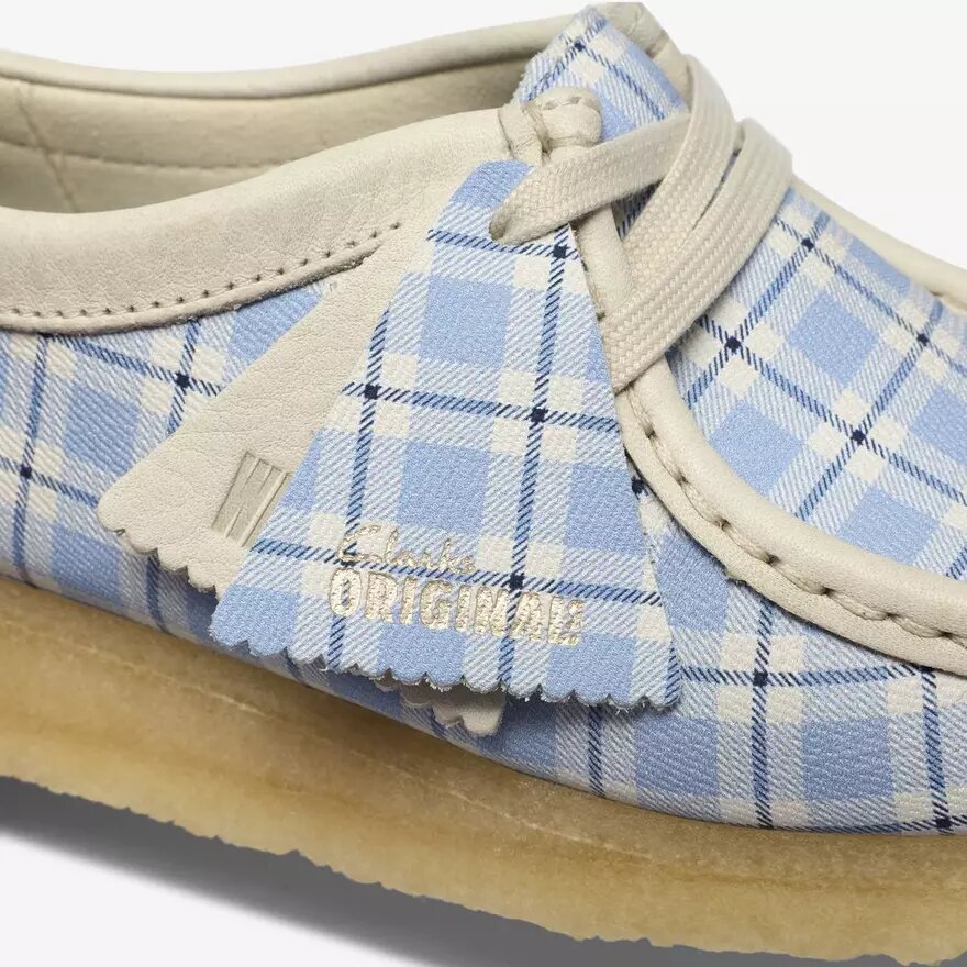 Womens Wallabee Gingham Blue Check Womens Wallabee Gingham Blue Check