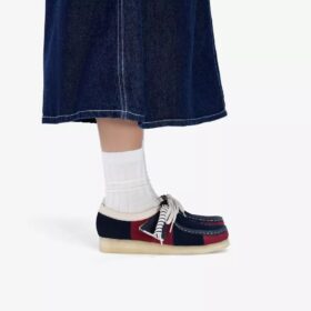Womens Wallabee Navy Stripe Wallabees