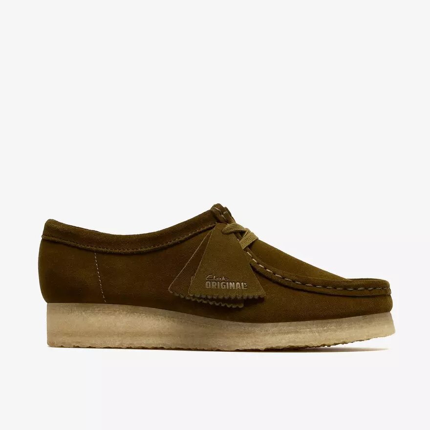 Womens Wallabee Olive Suede Wallabees Womens Wallabee Olive Suede Wallabees