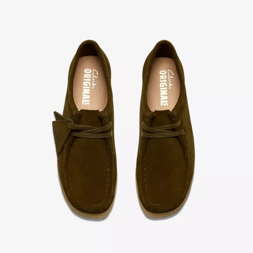 Womens Wallabee Olive Suede Wallabees Womens Wallabee Olive Suede Wallabees
