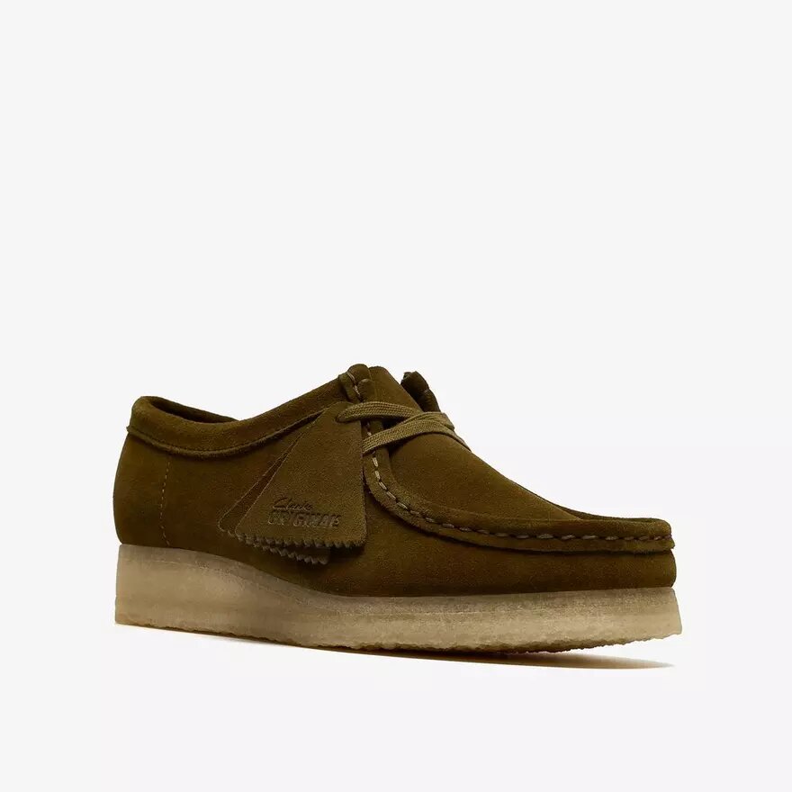 Womens Wallabee Olive Suede Wallabees Womens Wallabee Olive Suede Wallabees