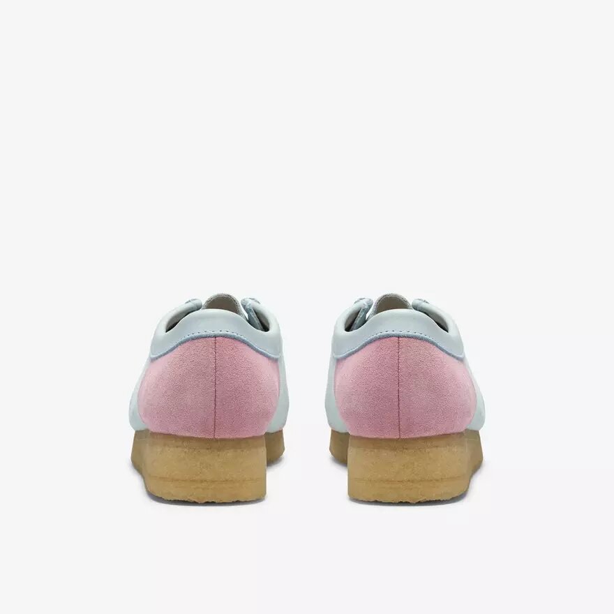 Womens Wallabee Pale Blue Pink Stripe Womens Wallabee Pale Blue Pink Stripe