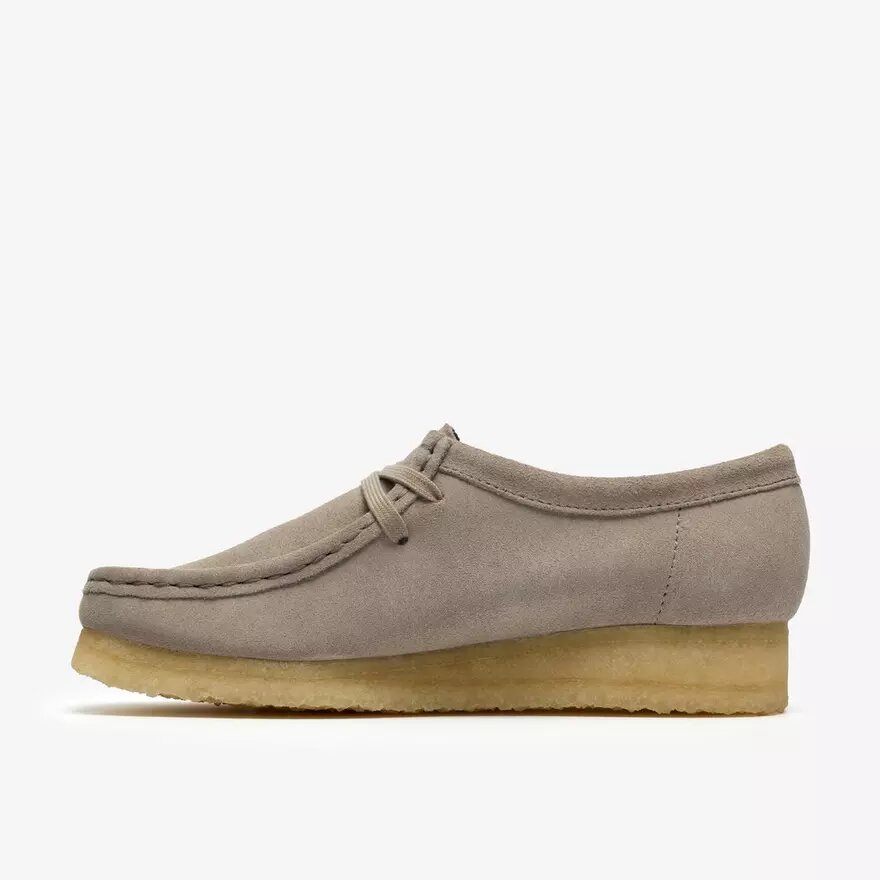 Womens Wallabee Pale Grey Suede Womens Wallabee Pale Grey Suede