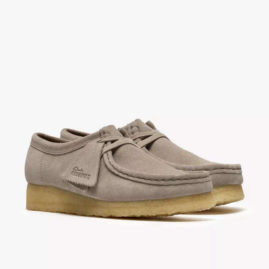 Womens Wallabee Pale Grey Suede Womens Wallabee Pale Grey Suede