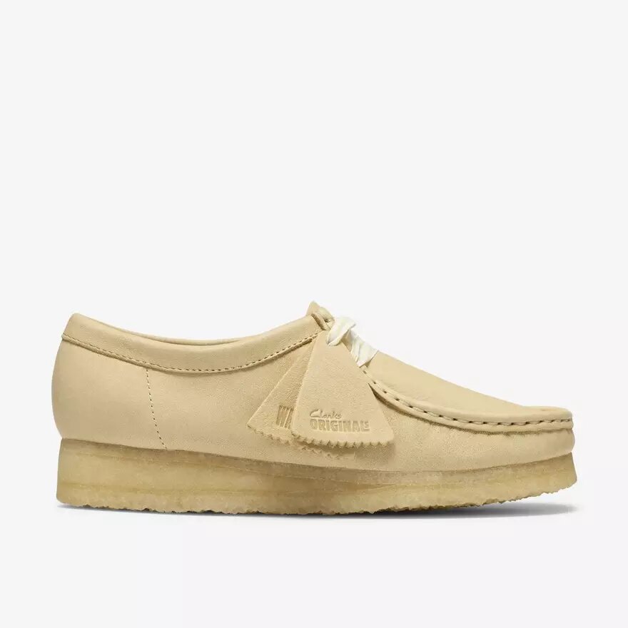 Womens Wallabee Pale Yellow Leather Womens Wallabee Pale Yellow Leather