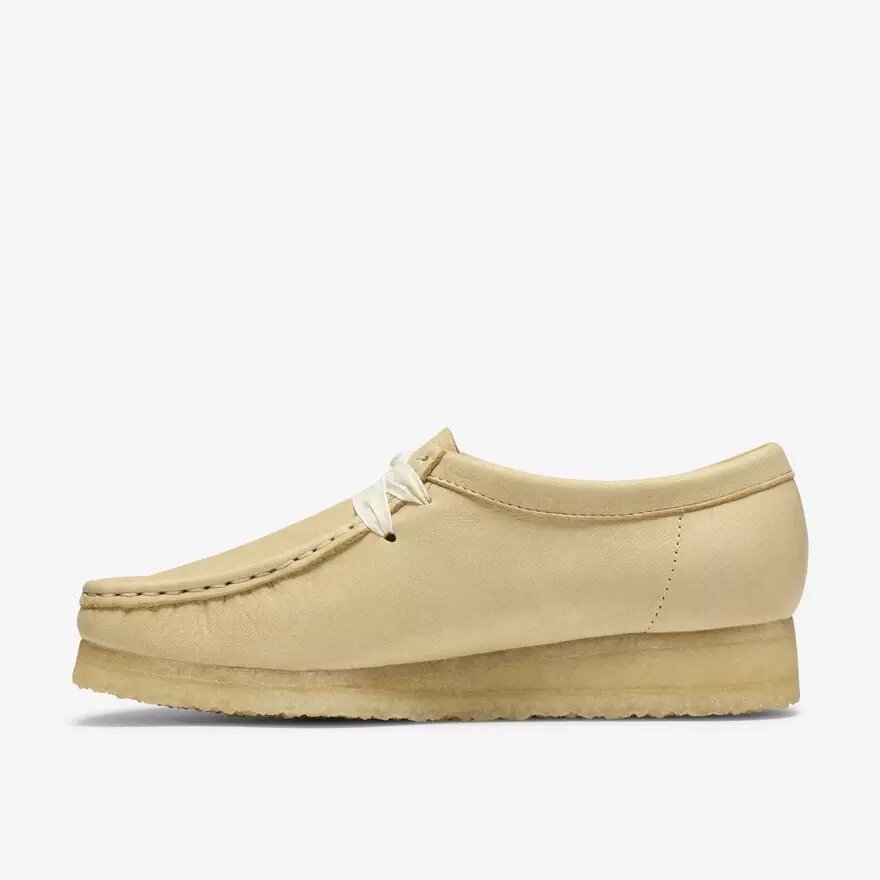 Womens Wallabee Pale Yellow Leather Womens Wallabee Pale Yellow Leather
