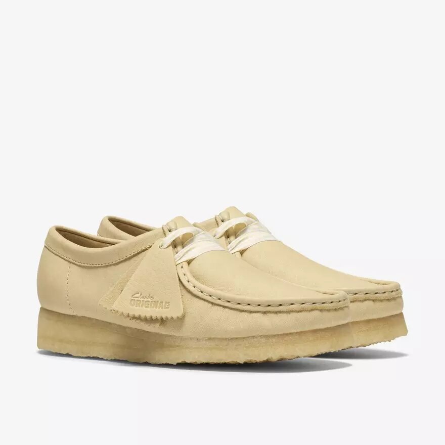 Womens Wallabee Pale Yellow Leather Womens Wallabee Pale Yellow Leather