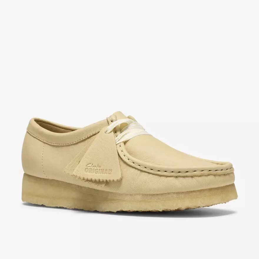 Womens Wallabee Pale Yellow Leather Womens Wallabee Pale Yellow Leather