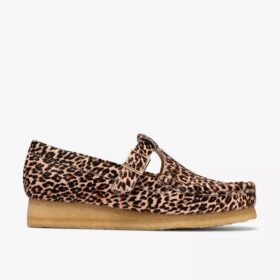 Womens Wallabee T Bar Leopard Print Shoes