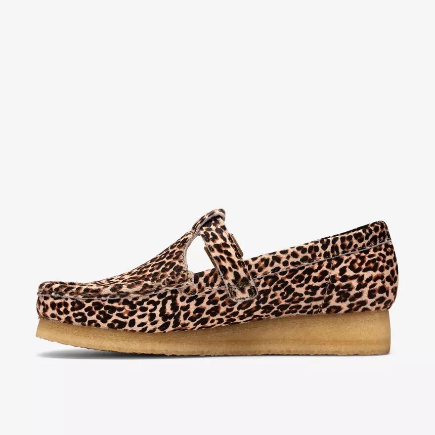 Womens Wallabee T Bar Leopard Print Shoes Womens Wallabee T Bar Leopard Print Shoes