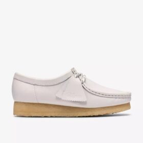 Womens Wallabee White Grain Leather