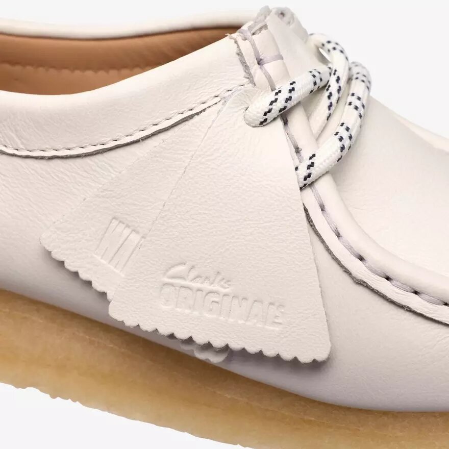 Womens Wallabee White Grain Leather Womens Wallabee White Grain Leather