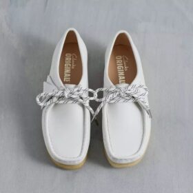 Womens Wallabee White Grain Leather